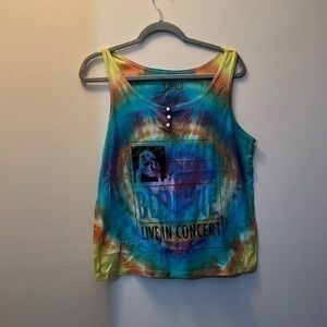 Blonde tie dye concert, tank top size extra large